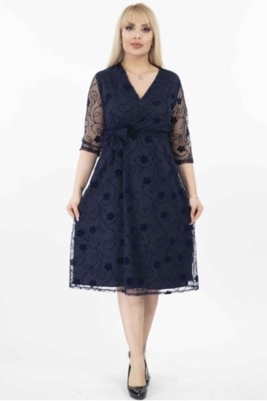 Elegantiška tamsiai mėlyna suknelė