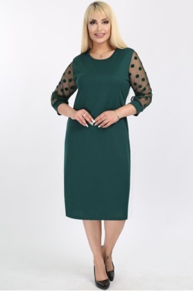 Žalia suknelė su rutuliukais