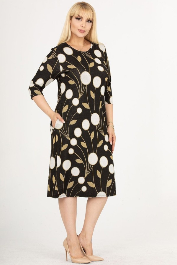 Klasikinė suknelė su raštais