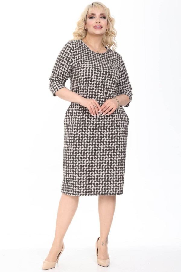 Suknelė su žasies kojelių raštais