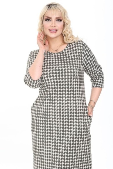 Suknelė su žasies kojelių raštais