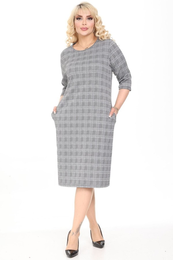 Languota suknelė su kišenėmis