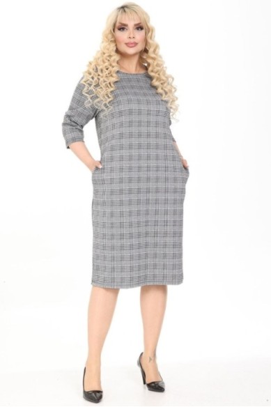 Languota suknelė su kišenėmis