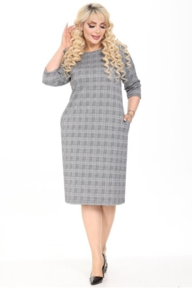 Languota suknelė su kišenėmis