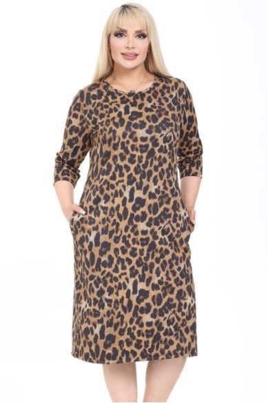 Suknelė su gyvūnų kailio raštais