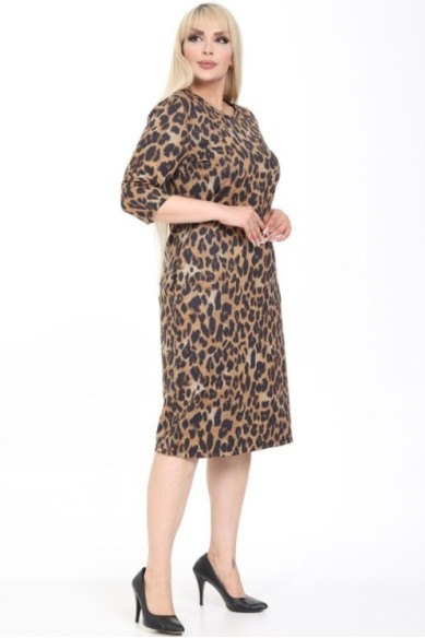 Suknelė su gyvūnų kailio raštais