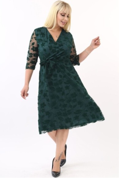 Tamsiai žalia suknelė