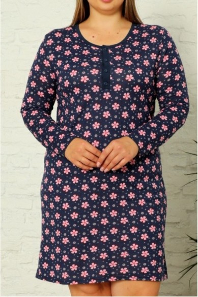 Moteriški naktinukai apkūnioms su gėlytėmis