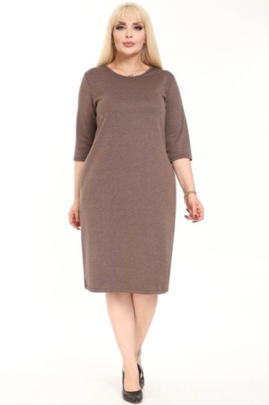 Ruda suknelė su kišenėmis