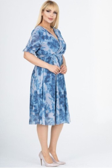 Puošni suknelė trumpomis rankovėmis