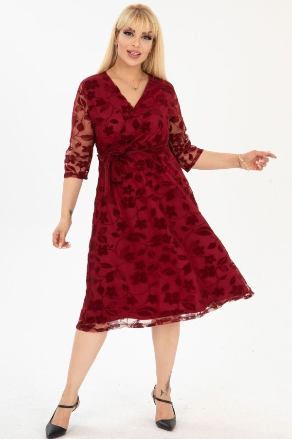 Bordinė suknelė su dirželiu