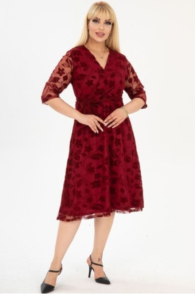 Bordinė suknelė su dirželiu