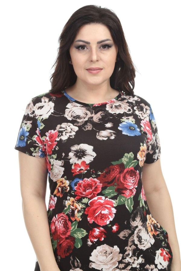 Gėlėta viskozės suknelė vasarai