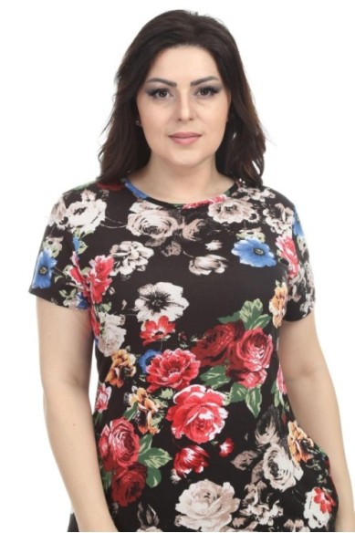 Gėlėta viskozės suknelė vasarai