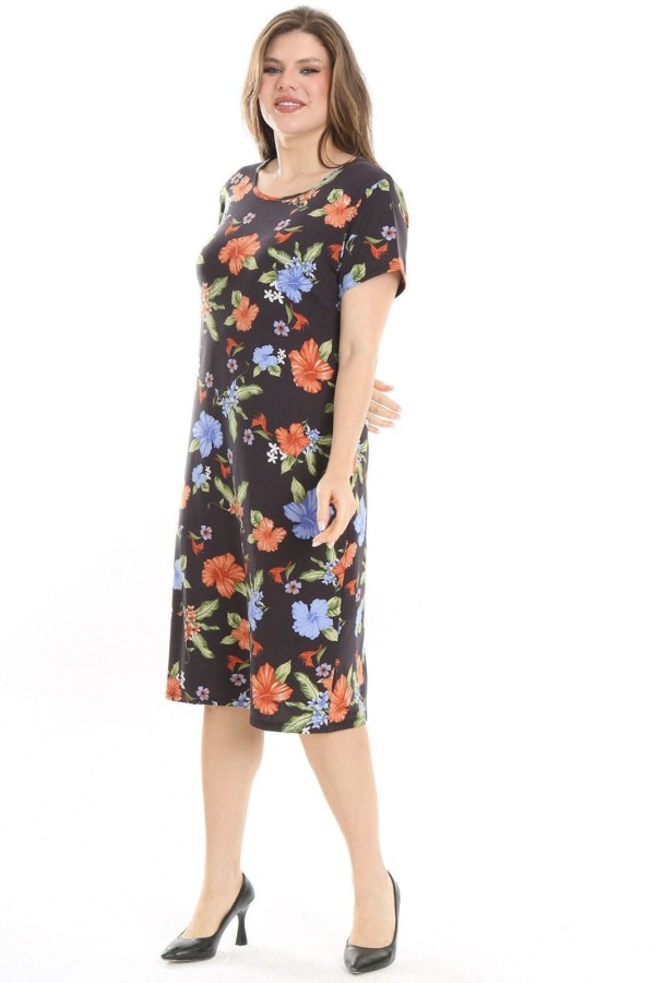 Viskozinė suknelė su gėlytėmis