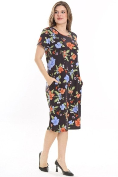 Viskozinė suknelė su gėlytėmis