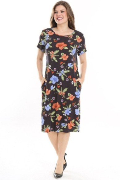 Viskozinė suknelė su gėlytėmis