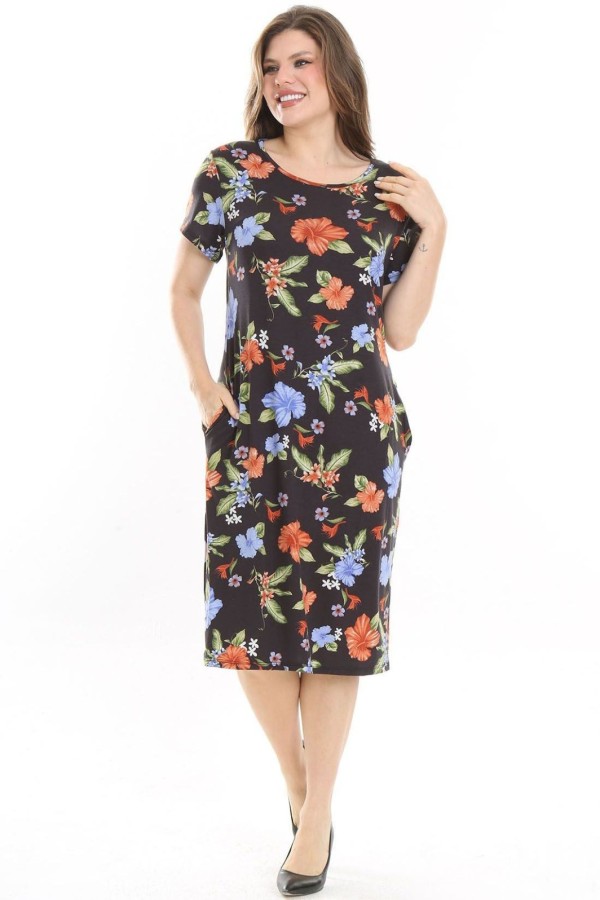 Viskozinė suknelė su gėlytėmis