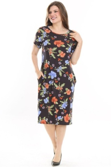 Viskozinė suknelė su gėlytėmis