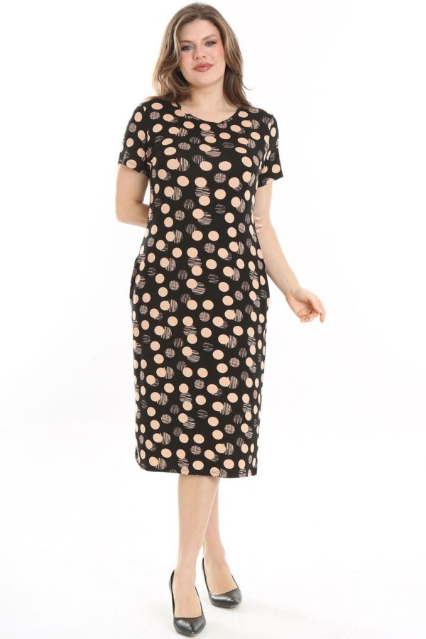 Viskozinė suknelė su rutuliukais