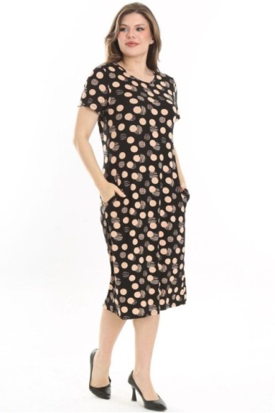 Viskozinė suknelė su rutuliukais