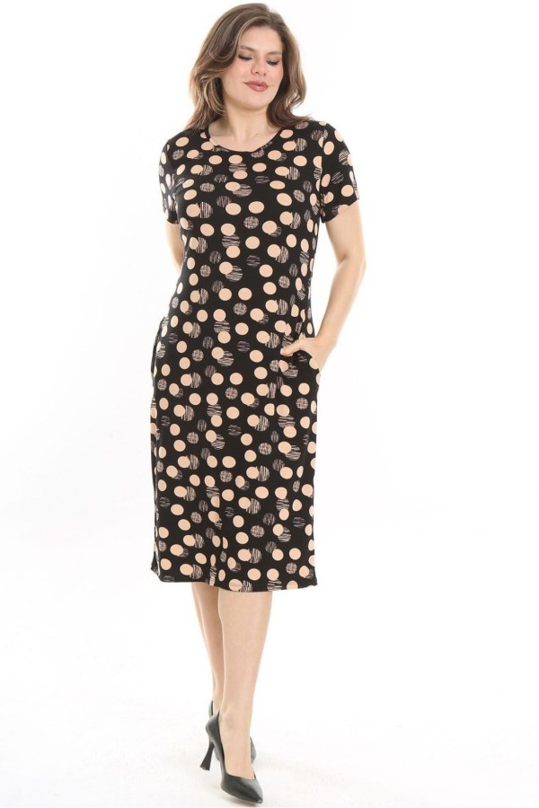 Viskozinė suknelė su rutuliukais