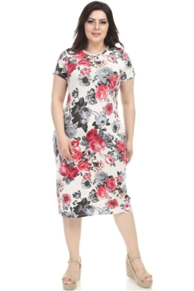 Gėlėta suknelė apkūnioms