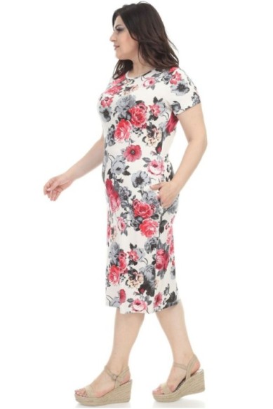 Gėlėta suknelė apkūnioms