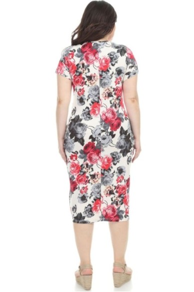 Gėlėta suknelė apkūnioms