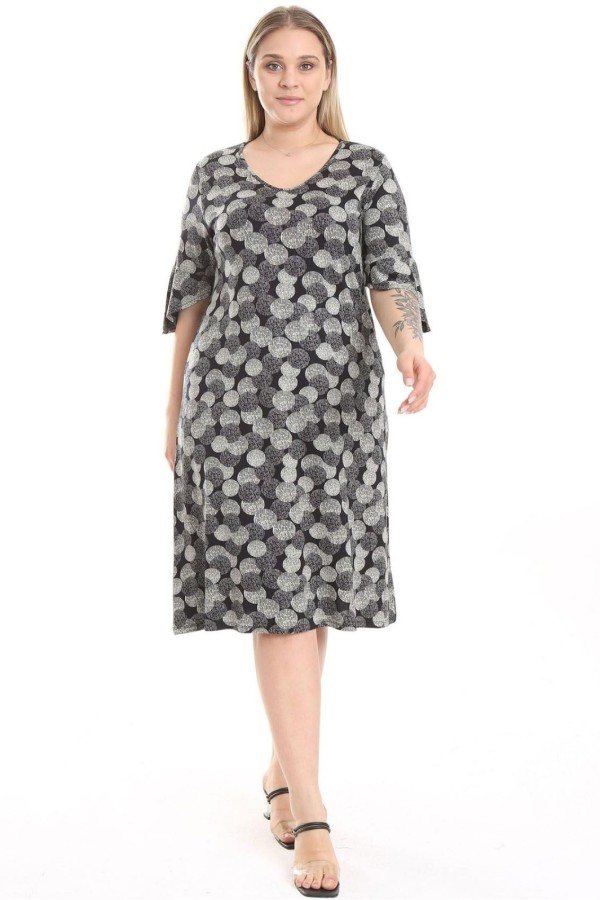 Marga juodai pilka suknelė iš viskozės