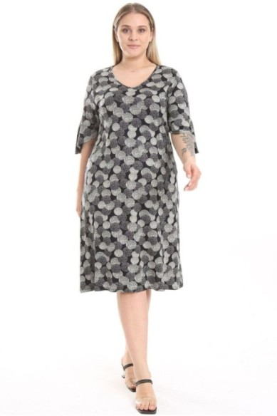 Marga juodai pilka suknelė iš viskozės