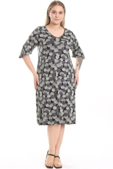 Marga juodai pilka suknelė iš viskozės