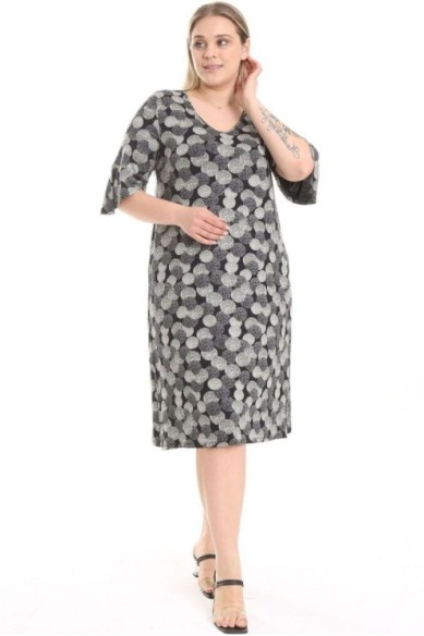 Marga juodai pilka suknelė iš viskozės