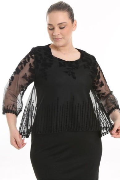 Puošni juoda suknelė