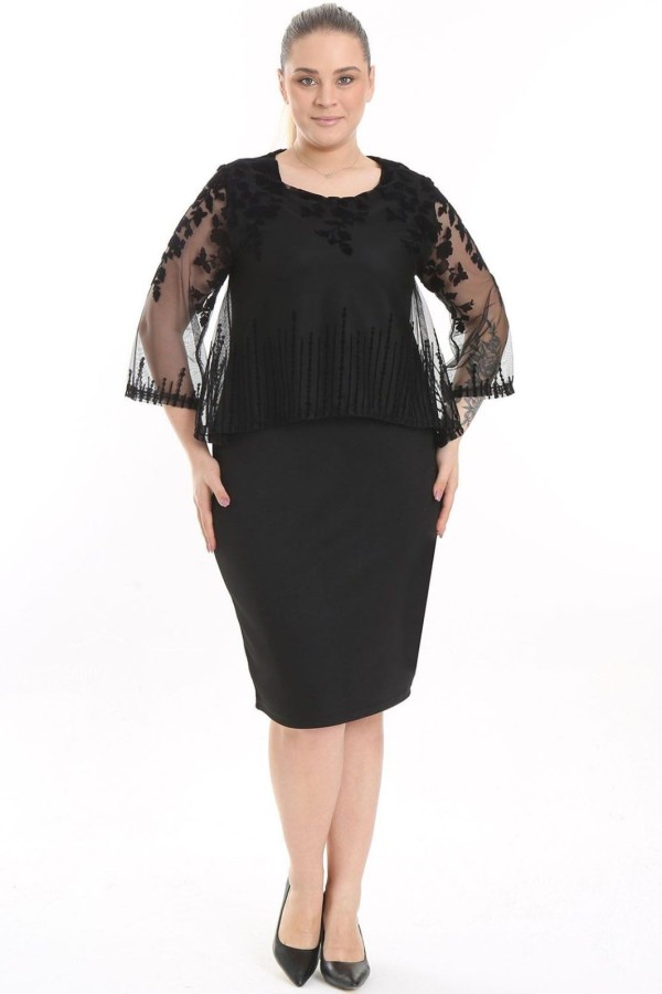 Puošni juoda suknelė