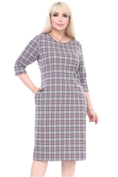 Languota suknelė su kišenėmis