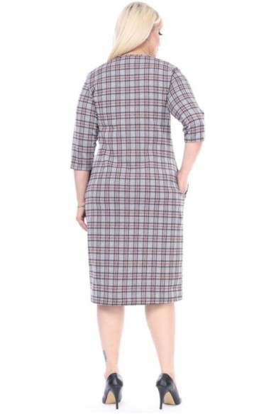 Languota suknelė su kišenėmis