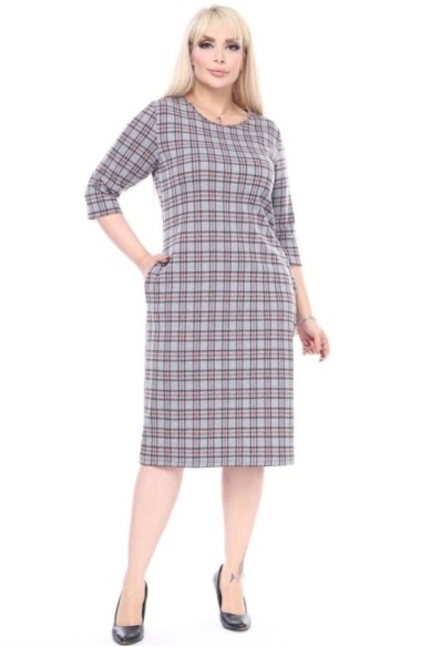 Languota suknelė su kišenėmis