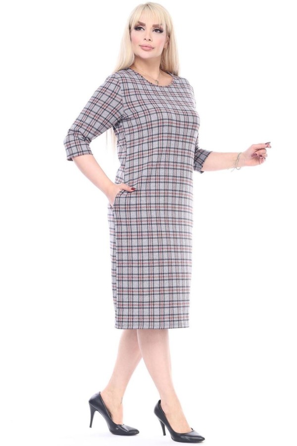 Languota suknelė su kišenėmis