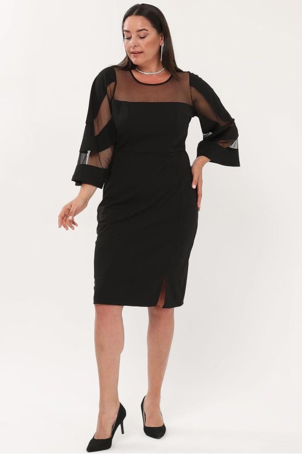 Puošni juoda suknelė