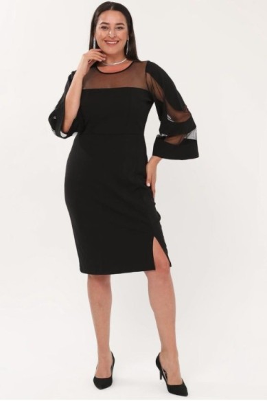 Puošni juoda suknelė