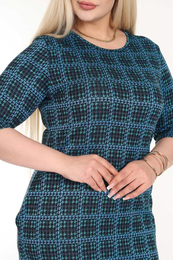 Klasikinė languota suknelė su kišenėmis