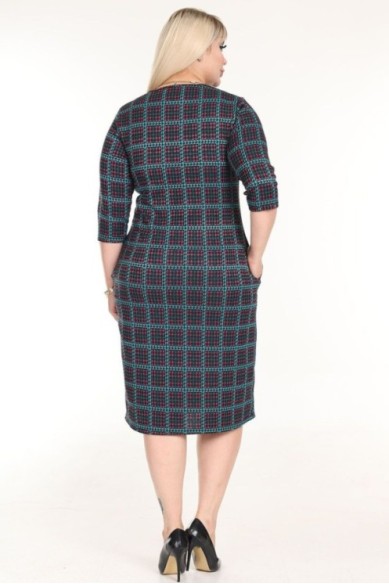 Klasikinė languota suknelė su kišenėmis