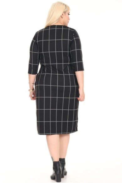 Klasikinė languota suknelė su kišenėmis