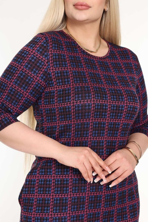 Klasikinė languota suknelė su kišenėmis