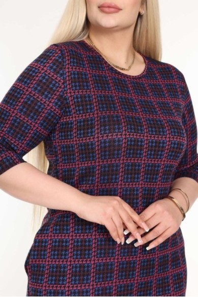 Klasikinė languota suknelė su kišenėmis