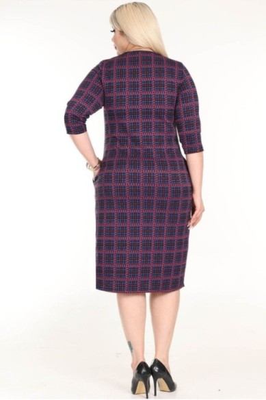 Klasikinė languota suknelė su kišenėmis