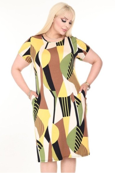 Vasarinė suknelė trumpomis rankovėmis