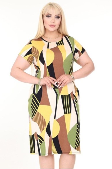 Vasarinė suknelė trumpomis rankovėmis