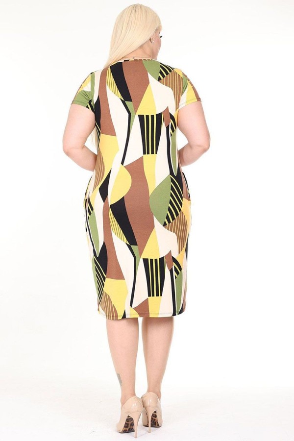 Vasarinė suknelė trumpomis rankovėmis